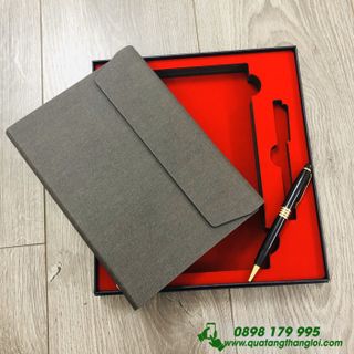 Sổ Tay Da Bìa Còng 6 lổ in dập logo theo yêu cầu quà tặng