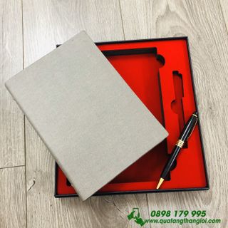 Sổ Tay Da Bìa Còng 6 lổ in dập logo theo yêu cầu quà tặng