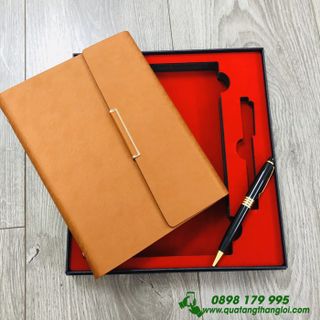 Sổ Tay Da Bìa Còng 6 lổ in dập logo theo yêu cầu quà tặng