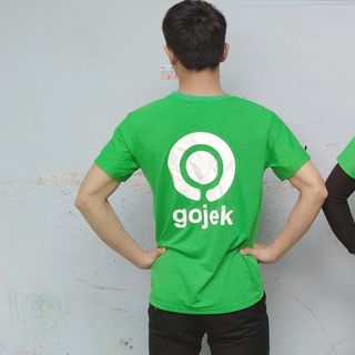 Áo thun gojek thời trang in decal trắng