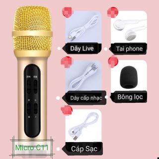 Bộ Micro C11 Live Stream, Hát Karaoke Chuyên Nghiệp Mới giá sỉ