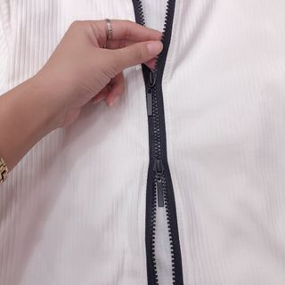 Áo khoá 2 đầu thun gân