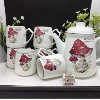 Bộ tách trà kèm khay hình nấm