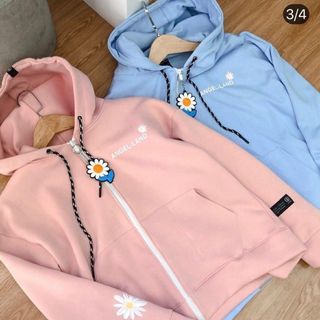 Áo khoác nữ form rộng hoodie có dây kéo