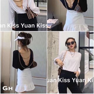 Áo Pull Giấy Dây Xích Hở Lưng Siêu Hot giá sỉ