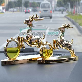 Nước Hoa Hình Con Hươu Kèm Đồng Hồ Trang Trí Xe Hơi - Thanh Bình Auto