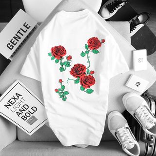 Áo thun unisex OFF bông hồng