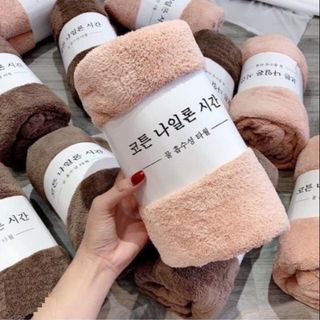 Khăn tắm, khăn mặt lông cừu xuất Hàn siêu mềm mịn, siêu thấm nước