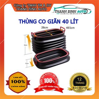 Thùng Co Giãn 40 Lít Cho Xe Hơi, Ô Tô Cao Cấp - Hàng Cao Cấp