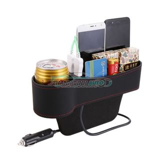Hộp Đựng Đồ Cạnh Cần Số Có USB - Hộp Đựng Đồ Xe Hơi Đa Năng - Thiết Kế Lịch Lãm