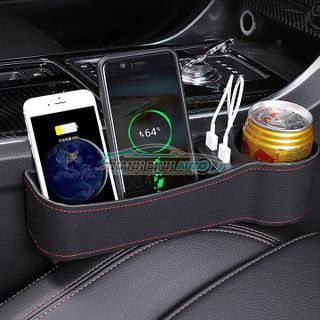 Hộp Đựng Đồ Cạnh Cần Số Có USB - Hộp Đựng Đồ Xe Hơi Đa Năng - Thiết Kế Lịch Lãm