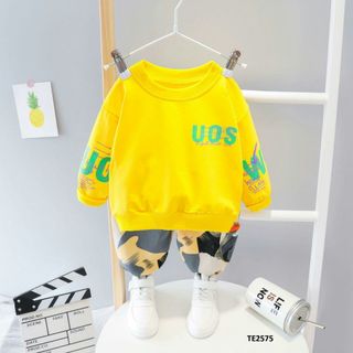 Đồ bộ thun bé trai da cá quần rằn ri túi hộp cá tính TE2575