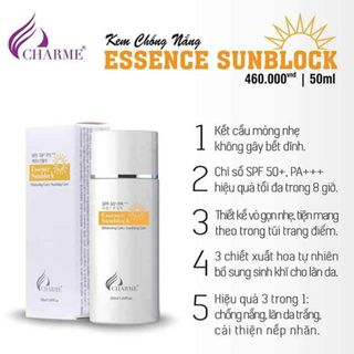 Kem chống nắng vật lý Charme Essence Sunblock Chame SPF 50+ PA+++ - Made in Korea