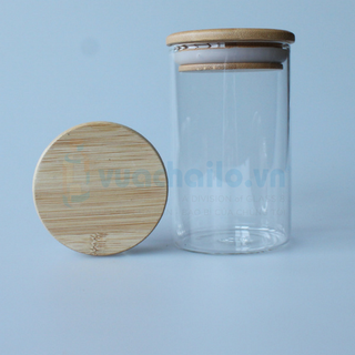 Lọ Thủy Tinh Nắp Gỗ Tre 265ml
