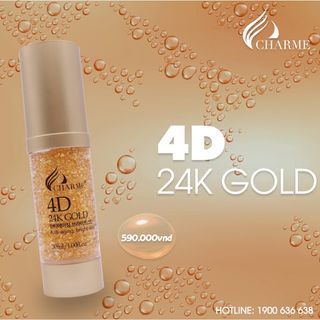 Serum Charme 4D Vàng 24K - Ngăn ngừa lão hóa. Cho bạn gương mặt sáng hồng, rạng rỡ (30Ml)