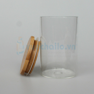 Lọ Thủy Tinh Nắp Gỗ Tre 500ml