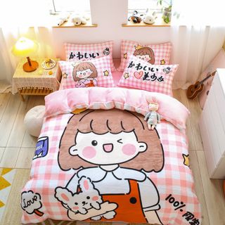 Bộ Chăn Ga Gối Nỉ Nhyng Tuyết Mịn