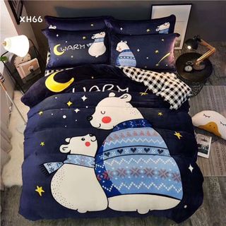 Bộ Chăn Ga Gối Nỉ Nhyng Tuyết Mịn