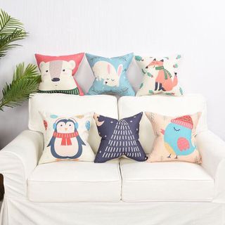 Vỏ Gối Tựa Vải Thô Phong Cách Hàn Quốc Decor siêu xinh