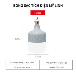 Bóng đèn sạc tích điện trắng 100w,siêu sáng siêu tiện lợi