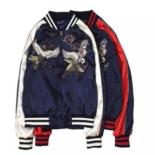 Áo khoác bomber in cò vạc