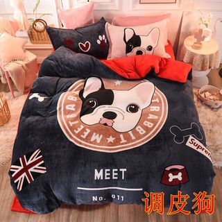 Bộ Chăn Ga Gối Nỉ Nhung Tuyết 3D