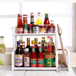 Kệ Đựng Gia Vị Chữ H (nhựa + inox)