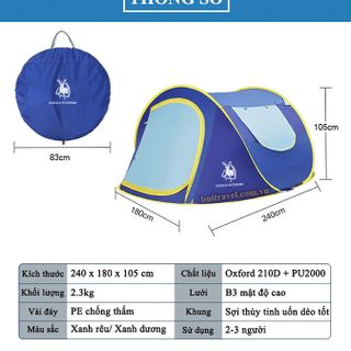 Lều dã ngoại tự bật dành cho 2-3 người Gazelle Outdoor GL1213