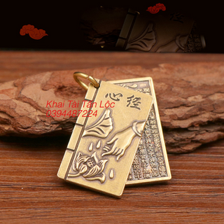 Móc khoá khắc Bát Nhã Tâm Kinh và Tay Phật hoa sen bằng đồng giá sỉ