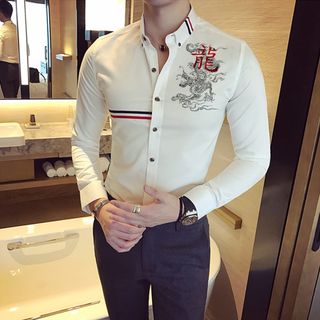 Áo Sơ Mi Nam Rồng Họa Tiết