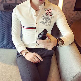 Áo Sơ Mi Nam Rồng Họa Tiết