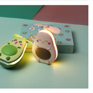 Quạt trái bơ mini cầm tay hình quả bơ 3in1
