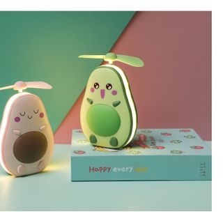 Quạt trái bơ mini cầm tay hình quả bơ 3in1