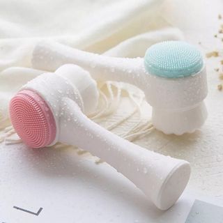 Cọ rửa mặt massage 2 đầu bằng silicon an toàn cho da giá sỉ