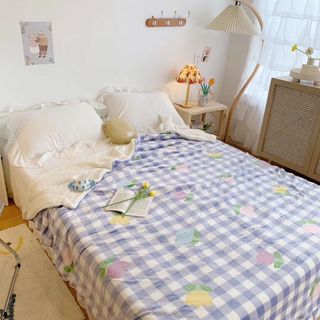 Chăn Lông cừu Họa Tiết Xuất Hàn cực mềm