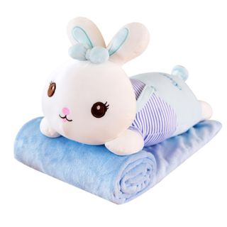 Bộ Gối Kèm Chăn Hình Thỏ ( xanh, hồng)