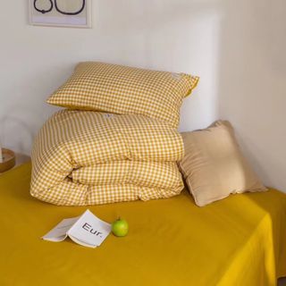 Bộ Chăn Ga Gối Cotton Tici Kẻ Nhiều Màu cực xinh