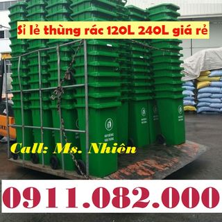 Thùng rác 120 lít 240 lít giá rẻ tại sóc trăng- thùng rác môi trường giá khuyến mãi-