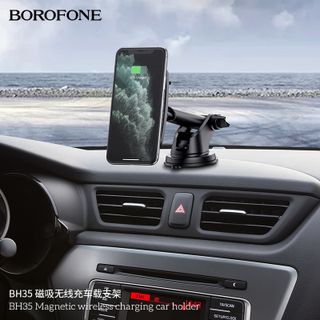 Giá Đỡ Kiêm Đế Sạc Điện Thoại Trên Xe Hơi BOROFONE BH35 Magnetic