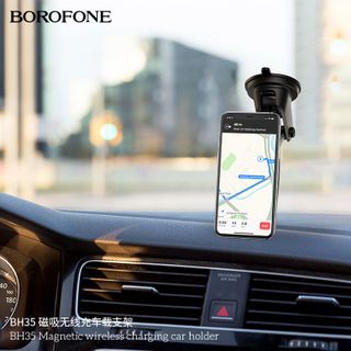 Giá Đỡ Kiêm Đế Sạc Điện Thoại Trên Xe Hơi BOROFONE BH35 Magnetic