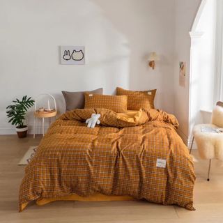 Bộ Chăn Ga Gối Cotton Tici Kẻ Mịn