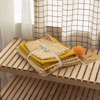 Bộ Chăn Ga Gối Tici Kẻ Phong Cách Hàn quốc