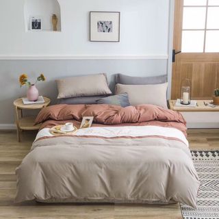 Bộ Chăn Ga Gối Cotton Tici Phối Siêu đẹp