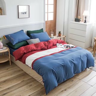 Bộ Chăn Ga Gối Cotton Tici Phối Siêu đẹp