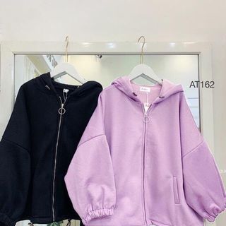 áo khoác nữ form rộng có dây kéo cánh gơi giá sỉ