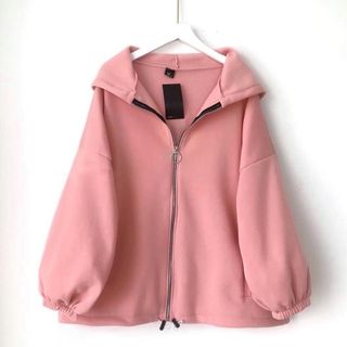 áo khoác nữ form rộng có dây kéo cánh gơi