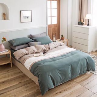 Bộ Chăn Ga Gối Cotton Tici Phối Lạ Mắt
