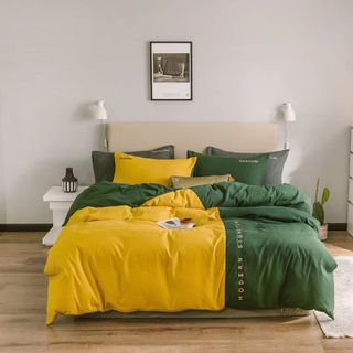 Bộ Chăn Ga Gối cotton Phối Màu Giá Rẻ