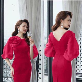 ĐẦM ÔM TAY VOAN KÈM BÔNG SANG TRỌNG