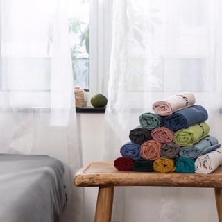 Bộ Chăn Ga Gối Cotton Kẻ Phối Mát Lạnh